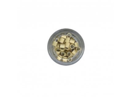 Kroužky Micro Ring na prodlužování Micro Ring 4.0mm, měděné silikon, 100ks, světlá blond