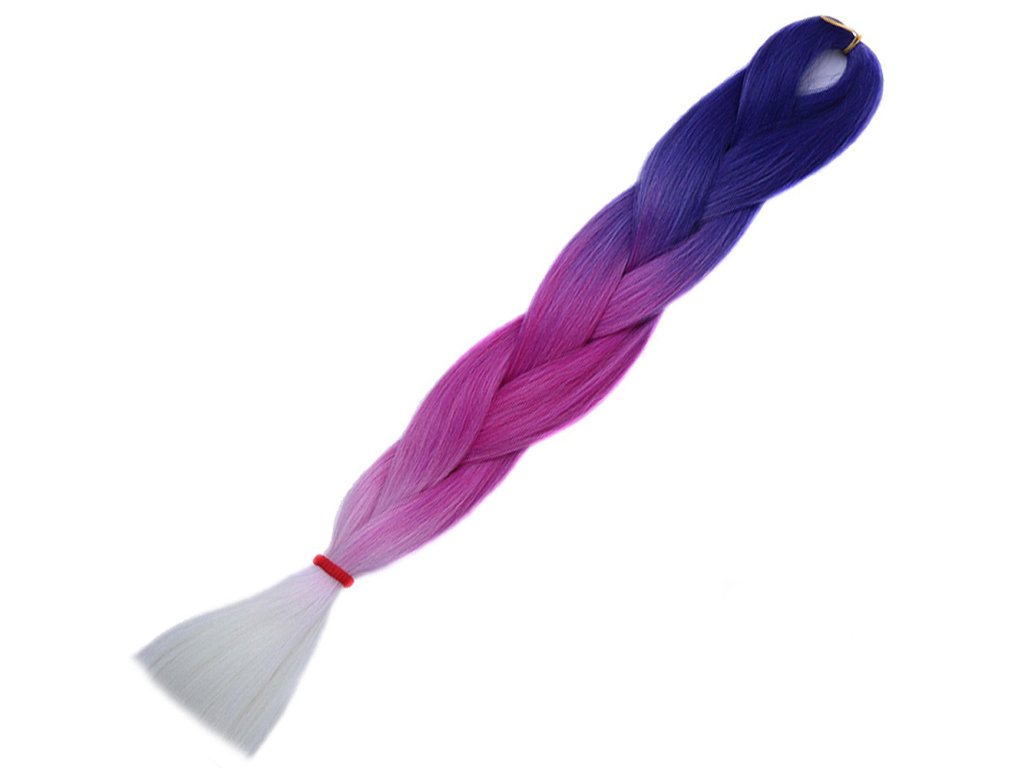 12658 1 ombre jumbo braid kanekalon h3 33 modra tmave ruzova bila