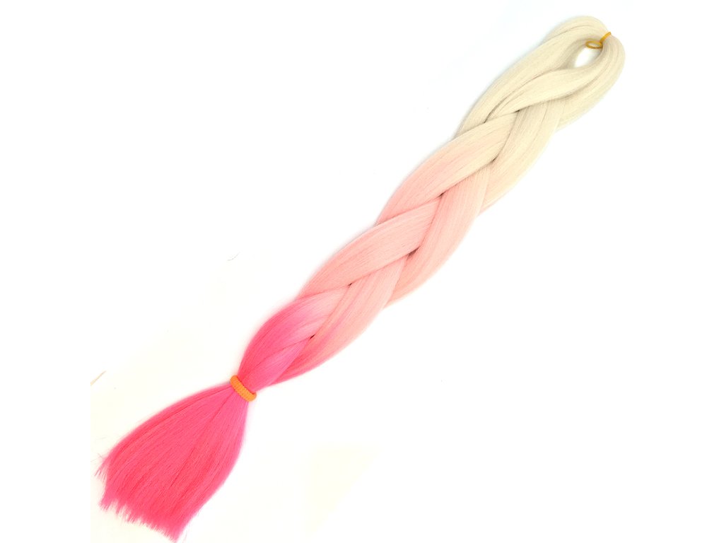 13085 1 ombre jumbo braid kanekalon h3 24 ledova blond svetle ruzova ruzova