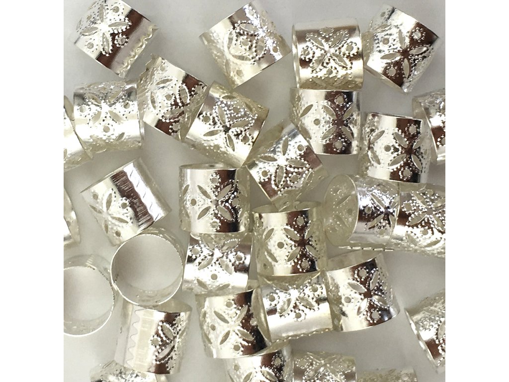 13586 koralky s upravitelnym prumerem stribrne otvor 12mm d 10mm 32ks