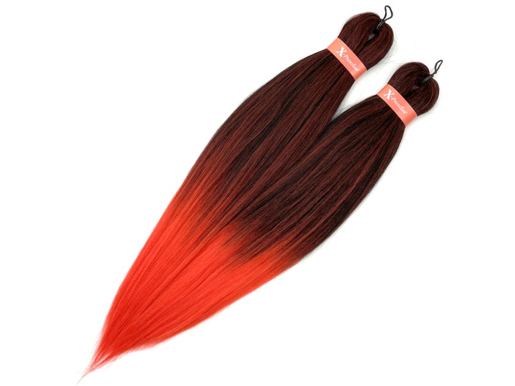 23916 ultra braid kanekalon pre stretched t1b red