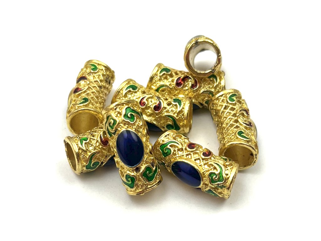 28758 zlate koralky na copanky nebo dready typu 1ks