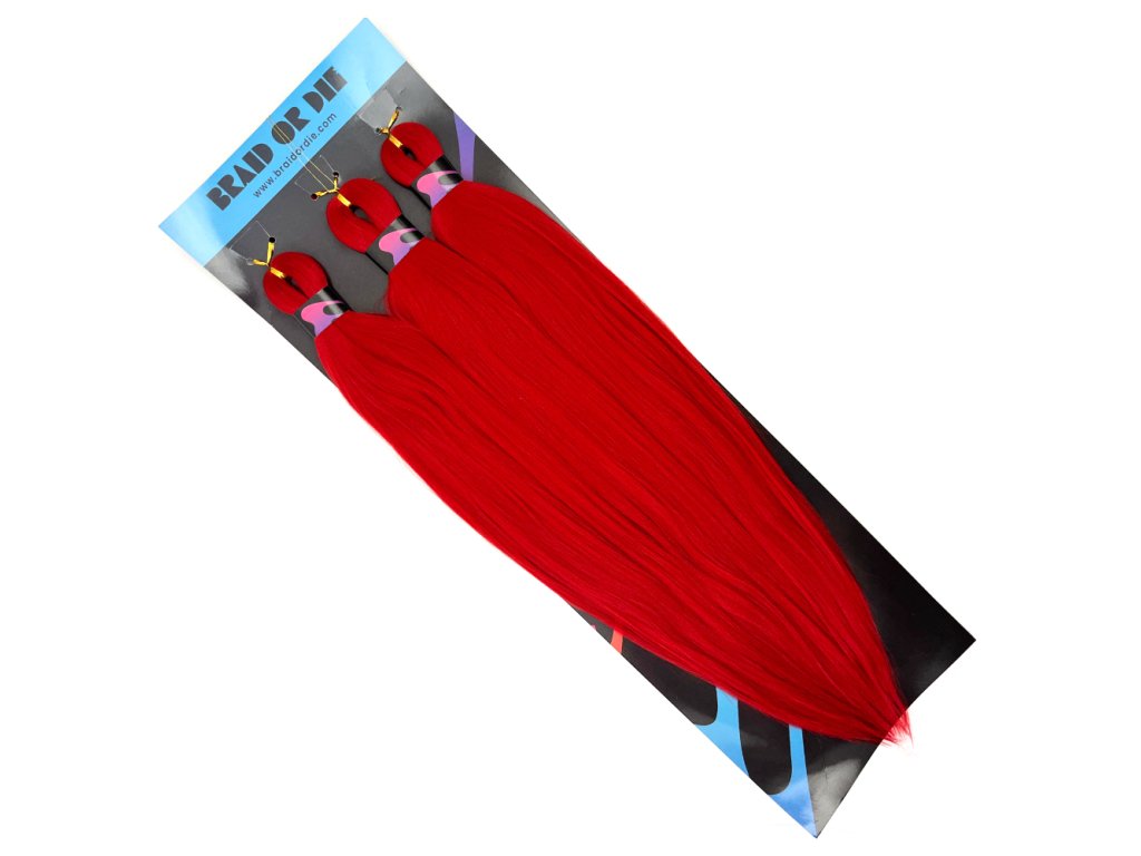 27061 1 100 ez 3v1 kanekalon red braidordie