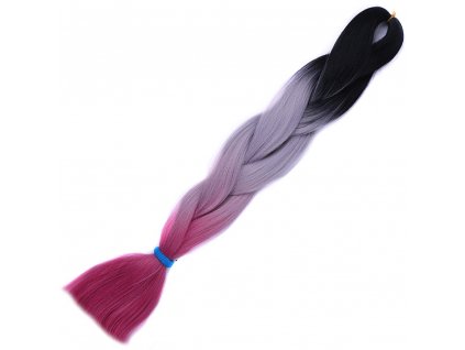 12646 2 ombre jumbo braid kanekalon h3 2 cerna seda ruzova
