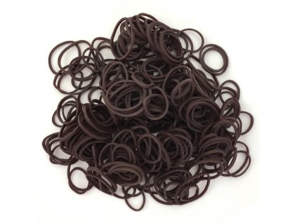 12959 gumicky na copanky nebo pseudo dready tmave hnede 250ks