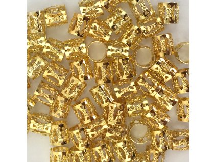 13592 koralky s upravitelnym prumerem zlate otvor 8mm delka 8mm 60ks