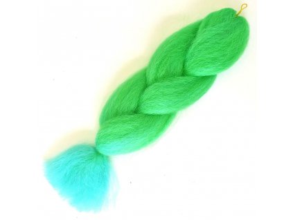 14417 1 ombre 100 jumbo braid kanekalon omgreen skyblue