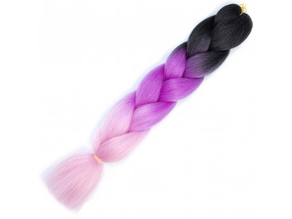 14897 1 ombre jumbo braid c5 cerna fialova svetle ruzova