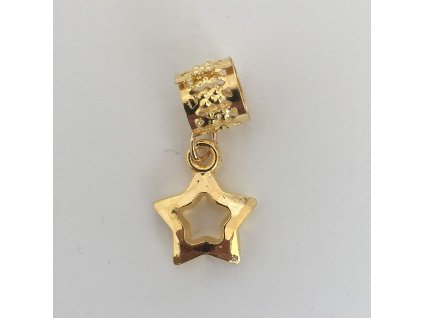 15938 2 koralky s upravitelnym prumerem zlate hvezdicky otvor 10mm 5ks