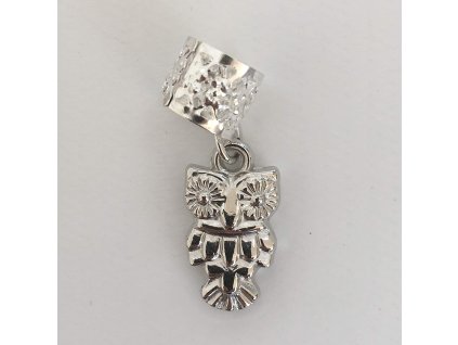 15956 2 koralky s upravitelnym prumerem stribrne sovicky otvor 10mm 5ks