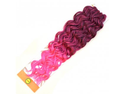 17711 3 vlnity hawaii curl kanekalon hc t1b pink cerna ruzova