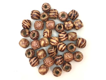 19140 drevene koralky na dready nebo copanky male mix 1 35ks