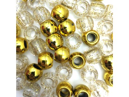 20365 2 koralky do ucesu s trpytky zlate 55ks