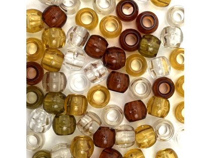 23484 koralky do ucesu plastove hnede mix 55ks