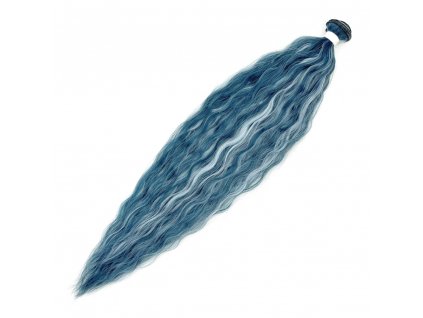 Umelé vlasy na páse zvlnené 60cm PMW-IceBlue