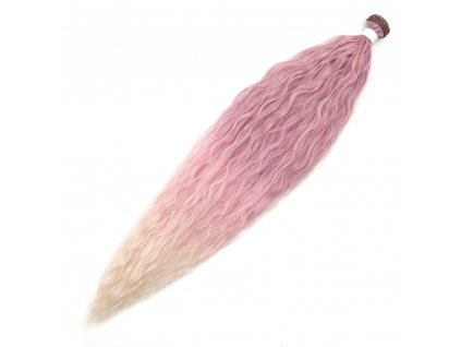 Umelé vlasy na páse zvlnené 60cm PMW-PinkYogurt