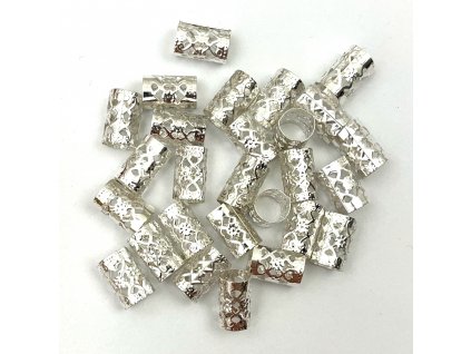 26881 koralky s upravitelnym prumerem stribrny otvor 10mm delka 15mm 27ks