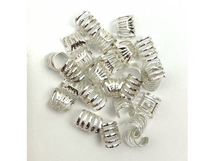 26875 koralky s upravitelnym prumerem stribrne otvor 10mm delka 15mm 25ks