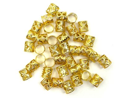 26866 koralky s upravitelnym prumerem zlate otvor 10mm delka 10mm 39ks