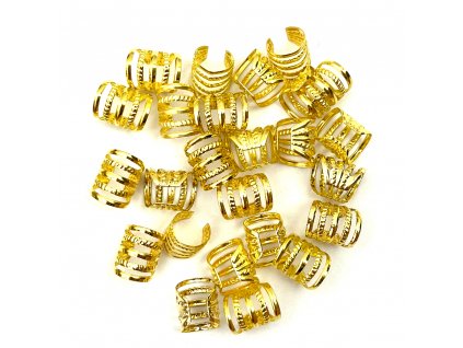 Gorálky s upraviteľným priemerom zlaté otvor 10mm  dĺžka 15mm 25ks