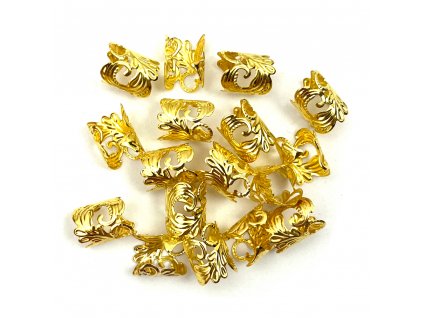 26869 koralky s upravitelnym prumerem zlate otvor 10mm delka 17mm 17ks
