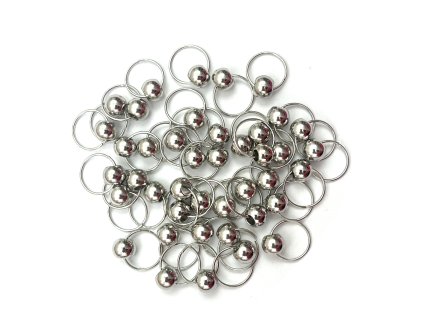 28782 krouzky do copanku a ucesu stribrne s koralkem 14mm 10ks