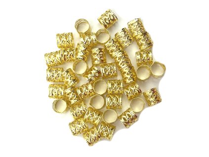 26977 koralky s upravitelnym prumerem zlate otvor 10mm delka 10mm 40ks