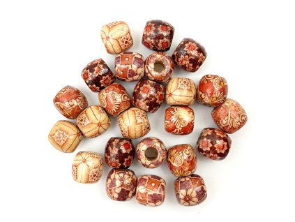 28573 koralky na copanky a dready drevene mix2 velke 24ks