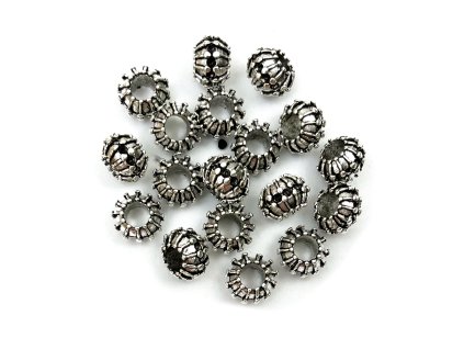 28582 stribrne koralky na copanky nebo dready typd 1ks