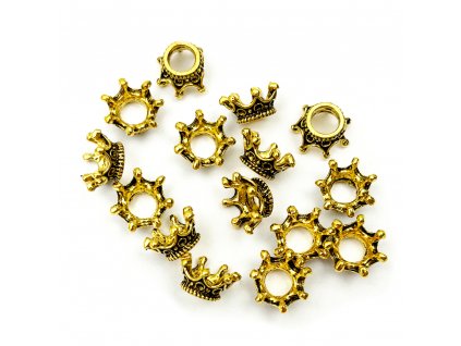 28603 zlate koralky na copanky nebo dready typl 1ks