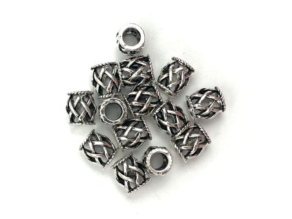 28743 stribrne koralky na copanky nebo dready typo 1ks