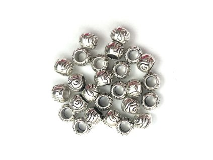 28746 stribrne koralky na copanky nebo dready typp 1ks