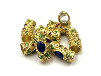 28758 zlate koralky na copanky nebo dready typu 1ks