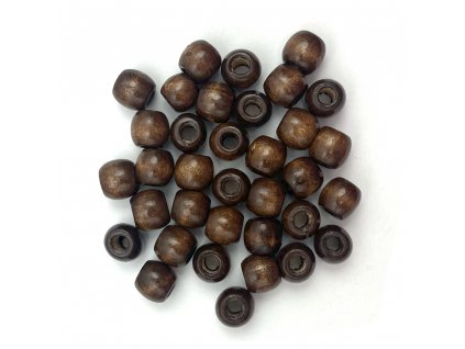 28773 koralky na copanky a dready drevene tm hnede male 35ks