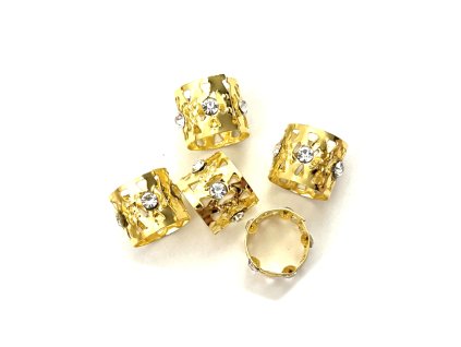 28812 koralky s upr prumerem zlate s kaminkem otvor 12mm d 10mm 5ks