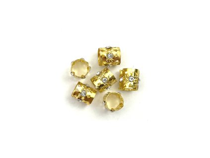 28818 koralky s upr prumerem zlate s kaminkem otvor 9mm d 8mm 6ks