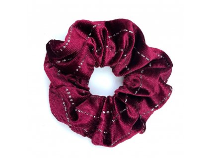 Scrunchie gumička do vlasov stredná vínova