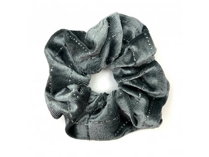 Scrunchie gumička do vlasov stredná sivá