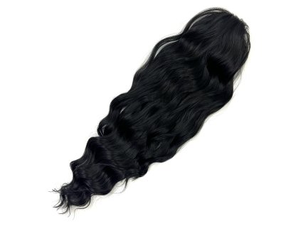 30006 6 zvlneny culik na stahovaci gumicce 60cm jade cerna 1b