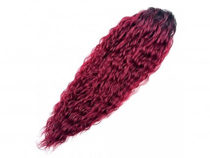 Vlnitý cop na sťahovacej gumičke 60cm Becky GT1B/CHERRY-P-RED