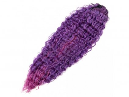 Vlnitý cop na sťahovacej gumičke 60cm Becky GT1B/FUCHSIA