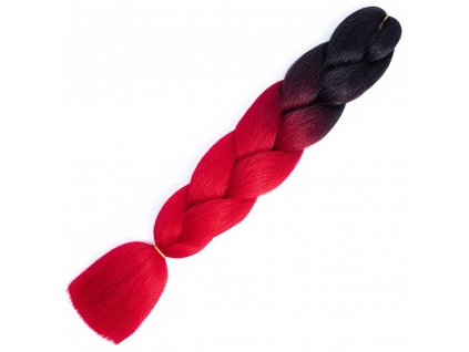6049 1 ombre jumbo braid kanekalon b1 cerna tmave cervena