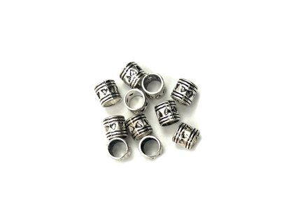 9115 1 stribrne koralky na copanky nebo dready typa 1ks