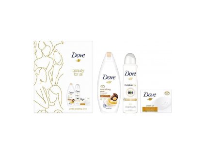 p2106856 dove beauty for all nourishing care sprchovy gel 250 ml invisible dry antiperspirant deodorant sprej 150 ml cream oil moroccan argan oil toaletni mydlo 100 g kosmeticka sada 285 285 df34 315270