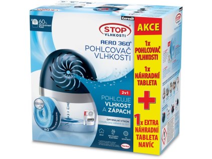 Ceresit Stop Vlhkosti Aero 360° modrý pohlcovač vlhkosti + 2 náhradní tablety 450 g