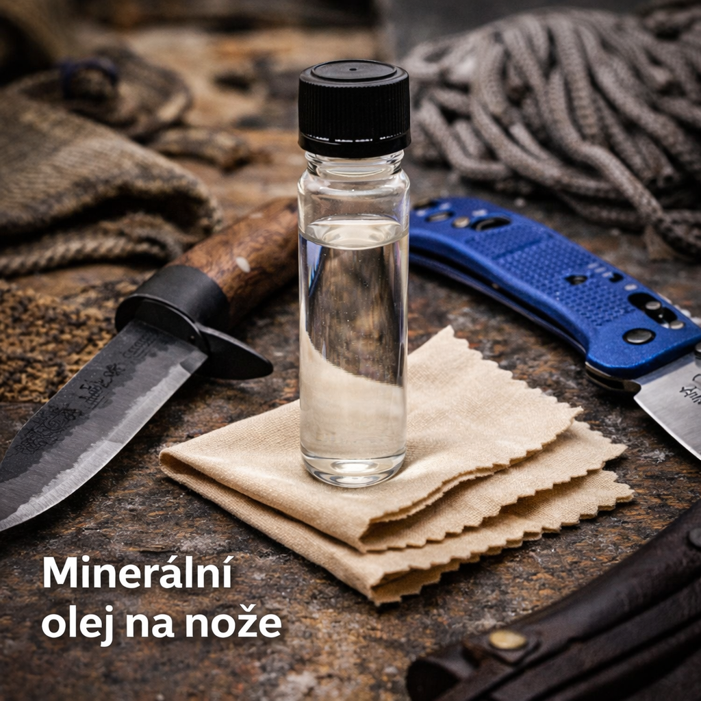 Účinný minerální olej a jeho použití pro ochranu nožů