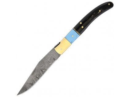 Damascus Turquoise And Horn Folder