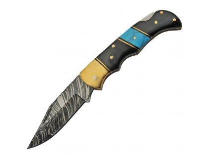 Damascus Horn/Turquoise