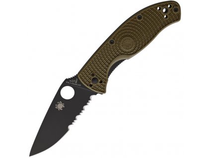 Spyderco Tenacious FRN ODGreen LightWeight CombinationEdge Black