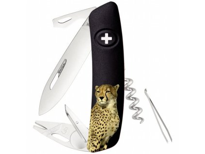 Swiza TT03 Tick Tool Wildlife Cheetah Black